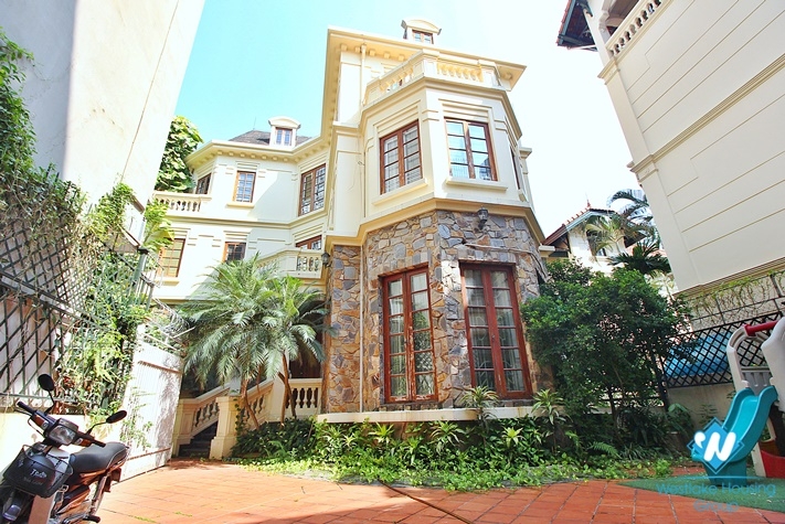 Stunning villa with large yard and garden in To Ngoc Van st, Tay Ho, Ha Noi